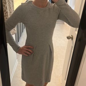 Medium weight heather gray LS dress with sweet and classic details